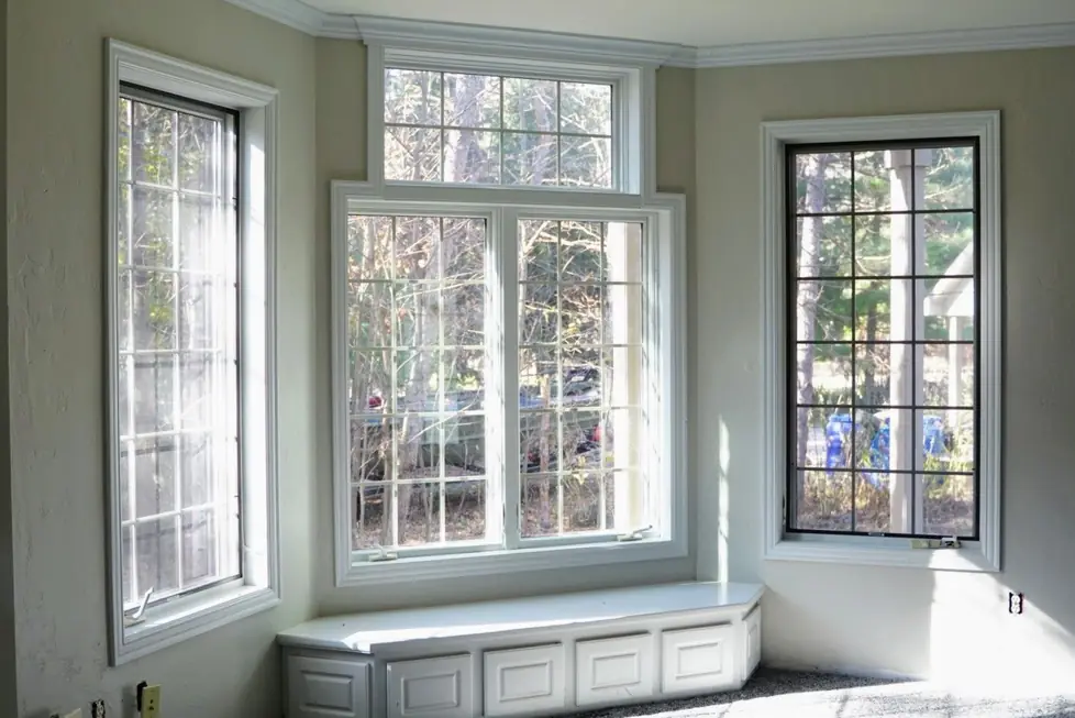 Bay window seat with fresh trim paint